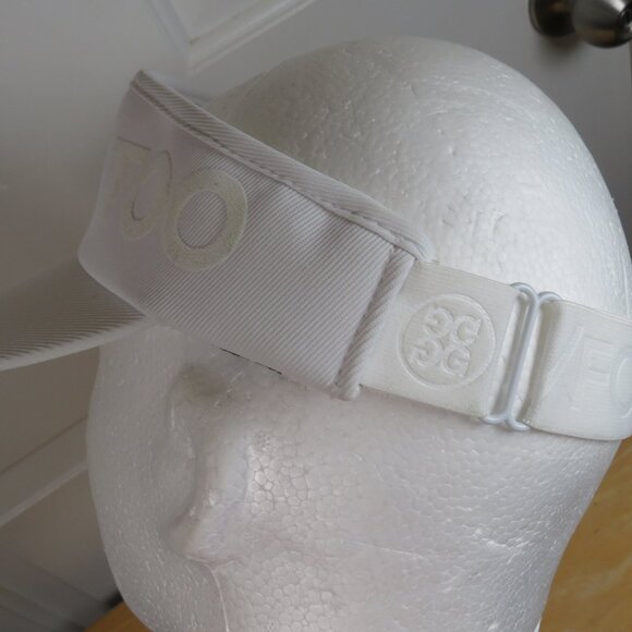 G/FORE Girls Golf Too Stretch Twill Golf Visor - Snow OSFM 83% Nylon, 14% Cotton - Picture 8 of 11